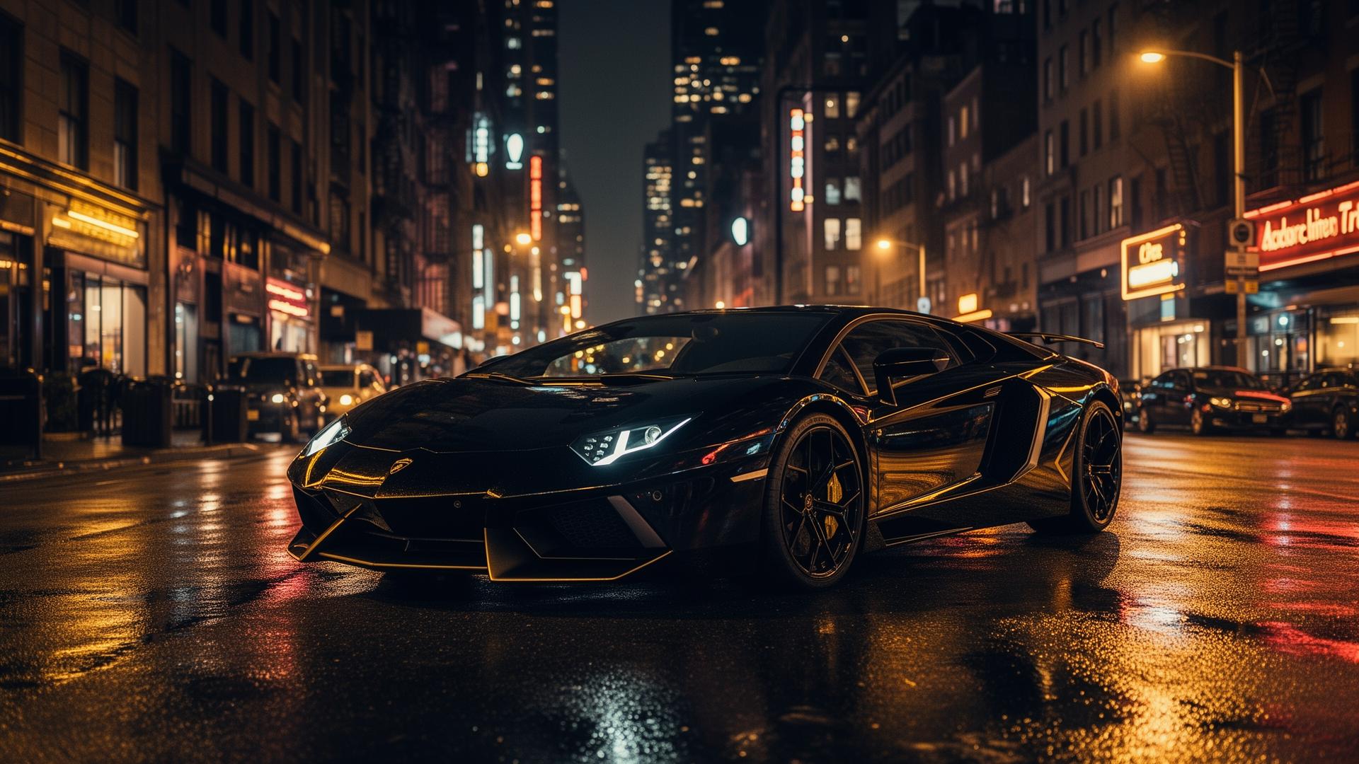 Luxury car on NYC street
